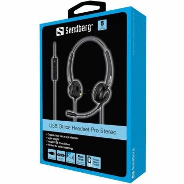 Sandberg USB Office Headset Pro Stereo Black