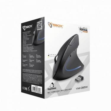 SBOX VM-065W Wireless vertical mouse Black