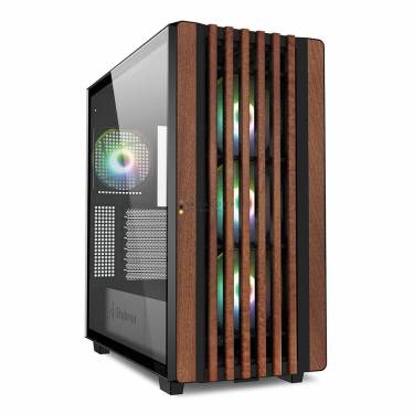 Sharkoon Rebel C70G RGB Tempered Glass Black/Wood