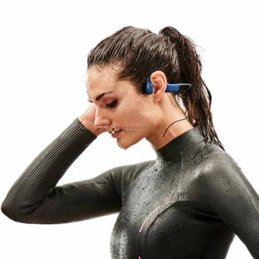 Shokz OpenSwim Bone Conduction Open-Ear MP3 Swimming Wireless Bluetooth Headphones Blue