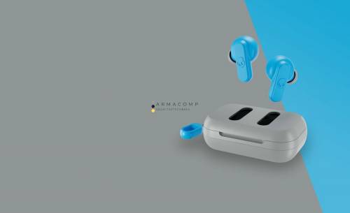 Skullcandy Dime True Wireless Bluetooth Earbuds Light Grey/Blue