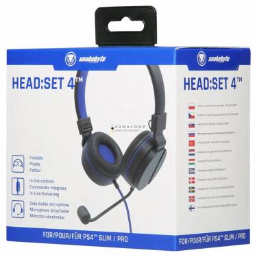 snakebyte Head:Set 4 for PlayStation 4 Black/Blue