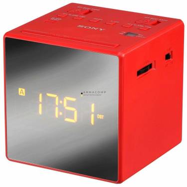 Sony ICF-C1T AM/FM Radio Clock Red