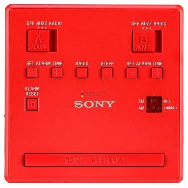 Sony ICF-C1T AM/FM Radio Clock Red