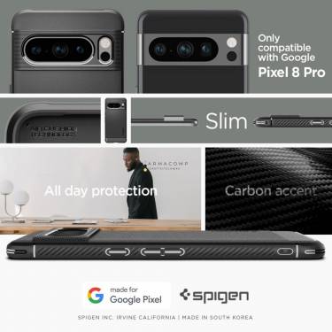 Spigen Google Pixel 8 Pro Rugged Armor Matte Black