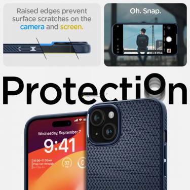 Spigen iPhone 15 Case Liquid Air Navy Blue