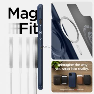 Spigen iPhone 15 Case Mag Armor MageSafe (MagFit) Navy Blue