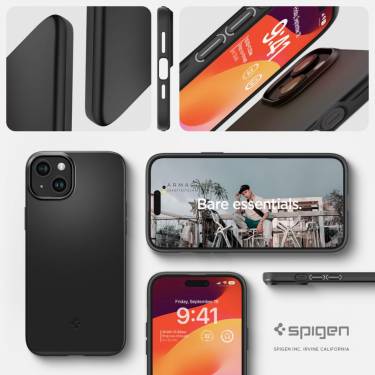 Spigen iPhone 15 Case Thin Fit Black