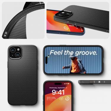 Spigen iPhone 15 Plus Case Liquid Air Matte Black