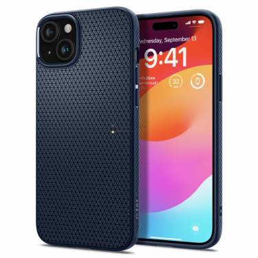 Spigen iPhone 15 Plus Case Liquid Air Navy Blue