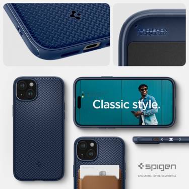 Spigen iPhone 15 Plus Case Mag Armor MagSafe (MagFit) Navy Blue