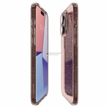 Spigen iPhone 15 Pro Case Liquid Crystal Glitter Rose Quartz