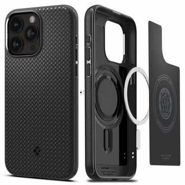 Spigen iPhone 15 Pro Case Mag Armor (MagFit) Matte Black