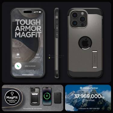 Spigen iPhone 15 Pro Case Tough Armor MagSafe (MagFit) Gunmetal