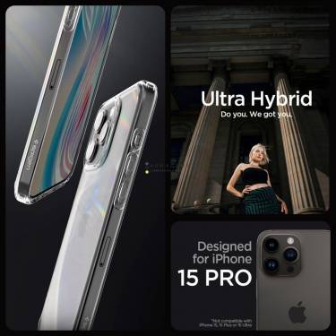 Spigen iPhone 15 Pro Case Ultra Hybrid Crystal Clear