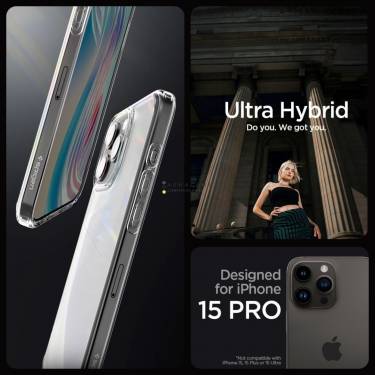 Spigen iPhone 15 Pro Case Ultra Hybrid Frost Clear