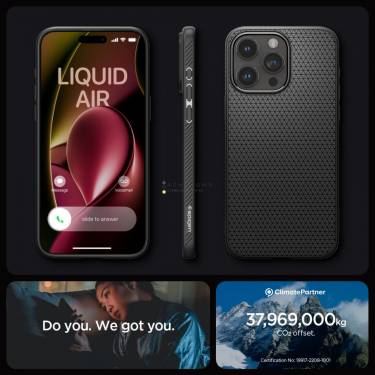 Spigen iPhone 15 Pro Max Case Liquid Air Matte Black