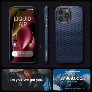 Spigen iPhone 15 Pro Max Case Liquid Air Navy Blue