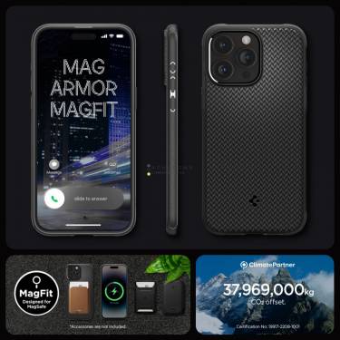 Spigen iPhone 15 Pro Max Case Mag Armor (MagFit) Matte Black