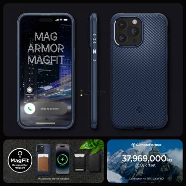 Spigen iPhone 15 Pro Max Case Mag Armor MagSafe (MagFit) Navy Blue