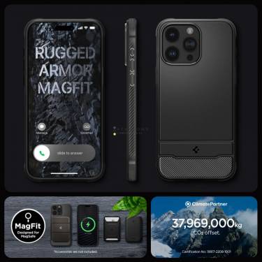 Spigen iPhone 15 Pro Max Case Rugged Armor (MagFit) Matte Black