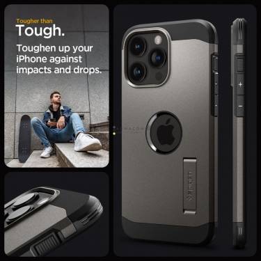 Spigen iPhone 15 Pro Max Case Tough Armor MagSafe (MagFit) Gunmetal