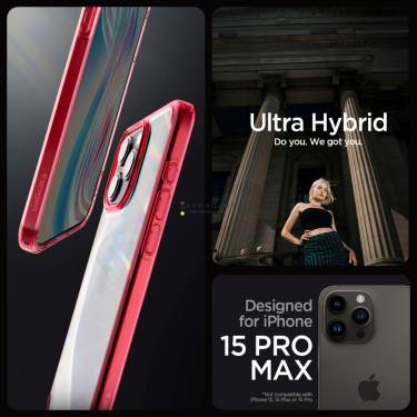 Spigen iPhone 15 Pro Max Case Ultra Hybrid Deep Red