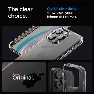 Spigen iPhone 15 Pro Max Case Ultra Hybrid Frost Clear