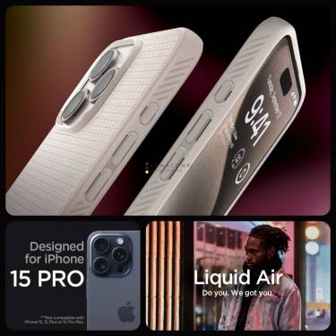 Spigen Liquid Air for iPhone 15 Pro Max Natural Titanium