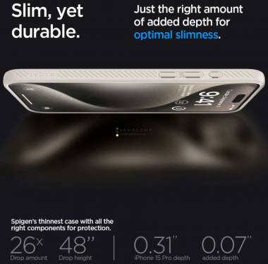 Spigen Liquid Air for iPhone 15 Pro Natural Titanium