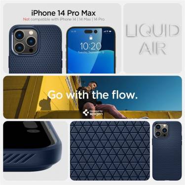 Spigen Liquid Air, navy blue - iPhone 14 Pro Max