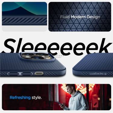 Spigen Liquid Air, navy blue - iPhone 14 Pro Max