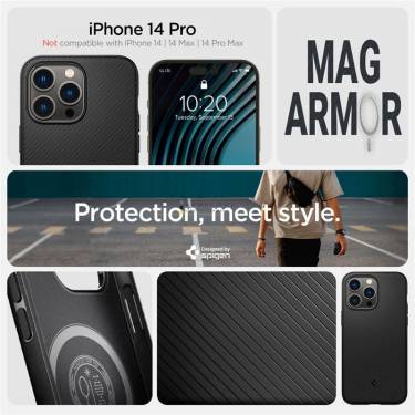 Spigen Mag Armor MagSafe, matte black - iPhone 14 Pro