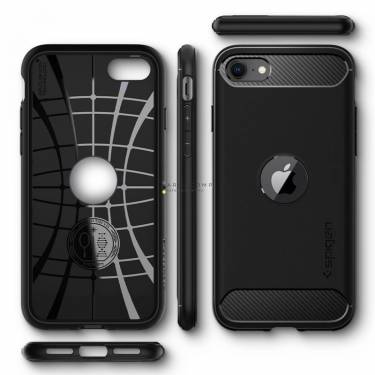 Spigen Rugged Armor, black - iPhone SE (2022/2020)