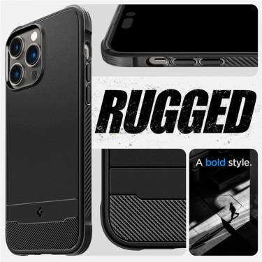 Spigen Rugged Armor MagSafe, matte black - iPhone 14 Pro