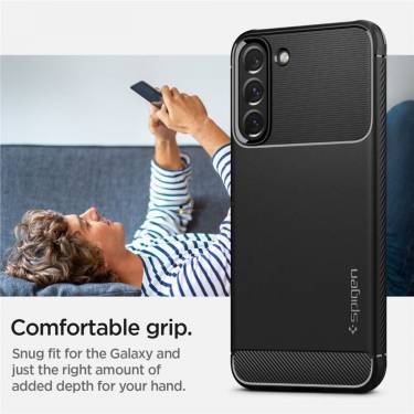 Spigen Rugged Armor, matte black - Samsung Galaxy S22