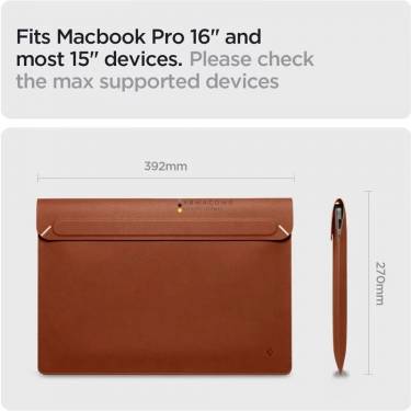 Spigen Valentinus S Notebook táska 16" Classic Brown