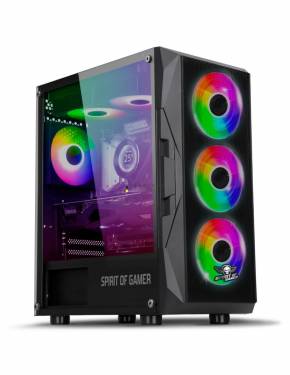 Spirit Of Gamer Rogue 7 RGB Tempered Glass Black