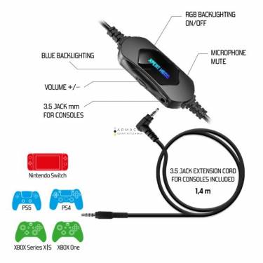 Spirit Of Gamer XPERT-H600 Headset RGB Black