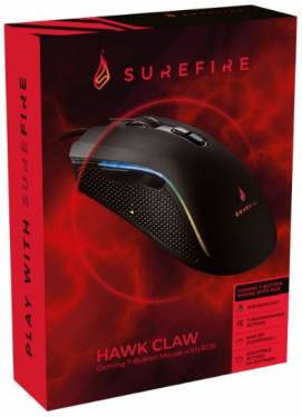 SUREFIRE Hawk Claw 7-Button RGB Gaming Mouse Black