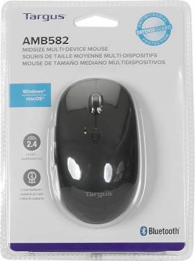 Targus Midsize Comfort Multi-Device Antimicrobial Wireless Mouse Black