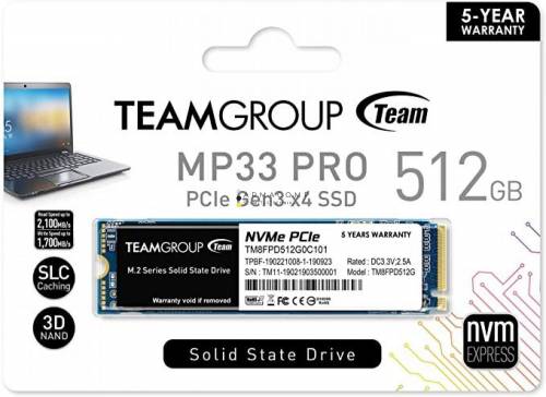 TeamGroup 512GB M.2 2280 NVMe MP33 Pro