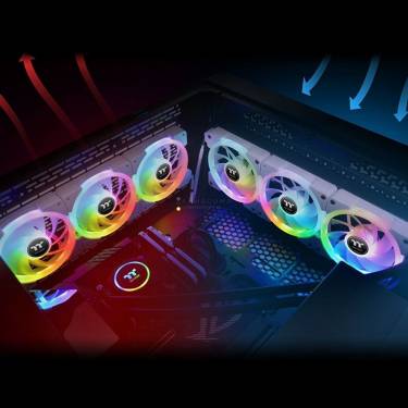 Thermaltake SWAFAN 14 RGB PC Cooling Fan White (3-Fan Pack)