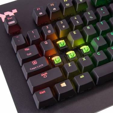 Thermaltake TT eSports Level 20 RGB Razer Green Gaming Keyboard Black US