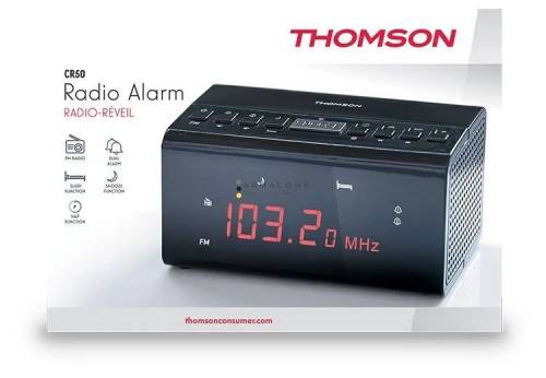 Thomson Alarm Clock Radio Single Alarm Black