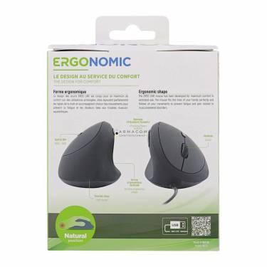 TnB Ergonomic Vertical Wired mouse for Left-Handed Black