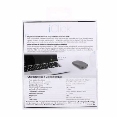 TnB iClick Triple Connect Wireless mouse Grey