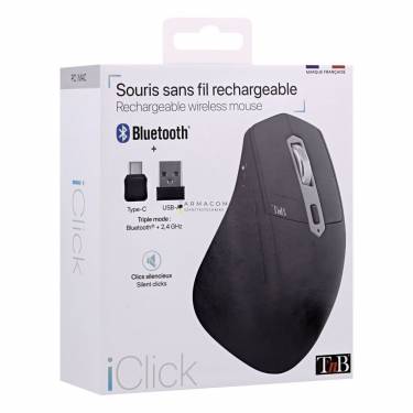 TnB iClick Wireless Semi-Ergonomic Dual Connect mouse Black