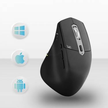 TnB iClick Wireless Semi-Ergonomic Dual Connect mouse Black