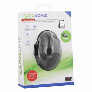 TnB Mini Ergonomic Wireless mouse Black